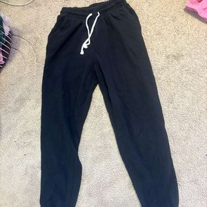 So black sweatpants joggers with tie